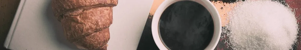 A croissant and an espresso