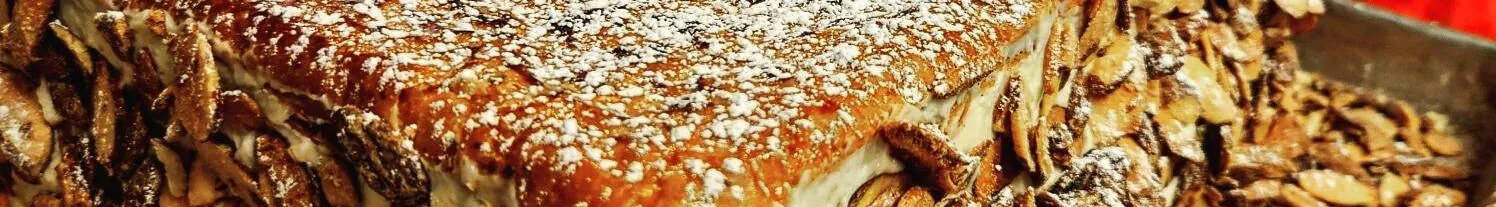 Caramelized almonds on a Napoleon